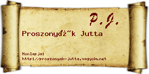 Proszonyák Jutta névjegykártya